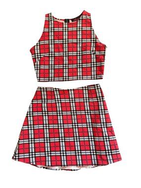 Sony Studios Costume Dept. Plaid Crop Top And Mini Skirt Set Small Motel